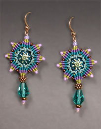 Star Mandala Earrings - Teal